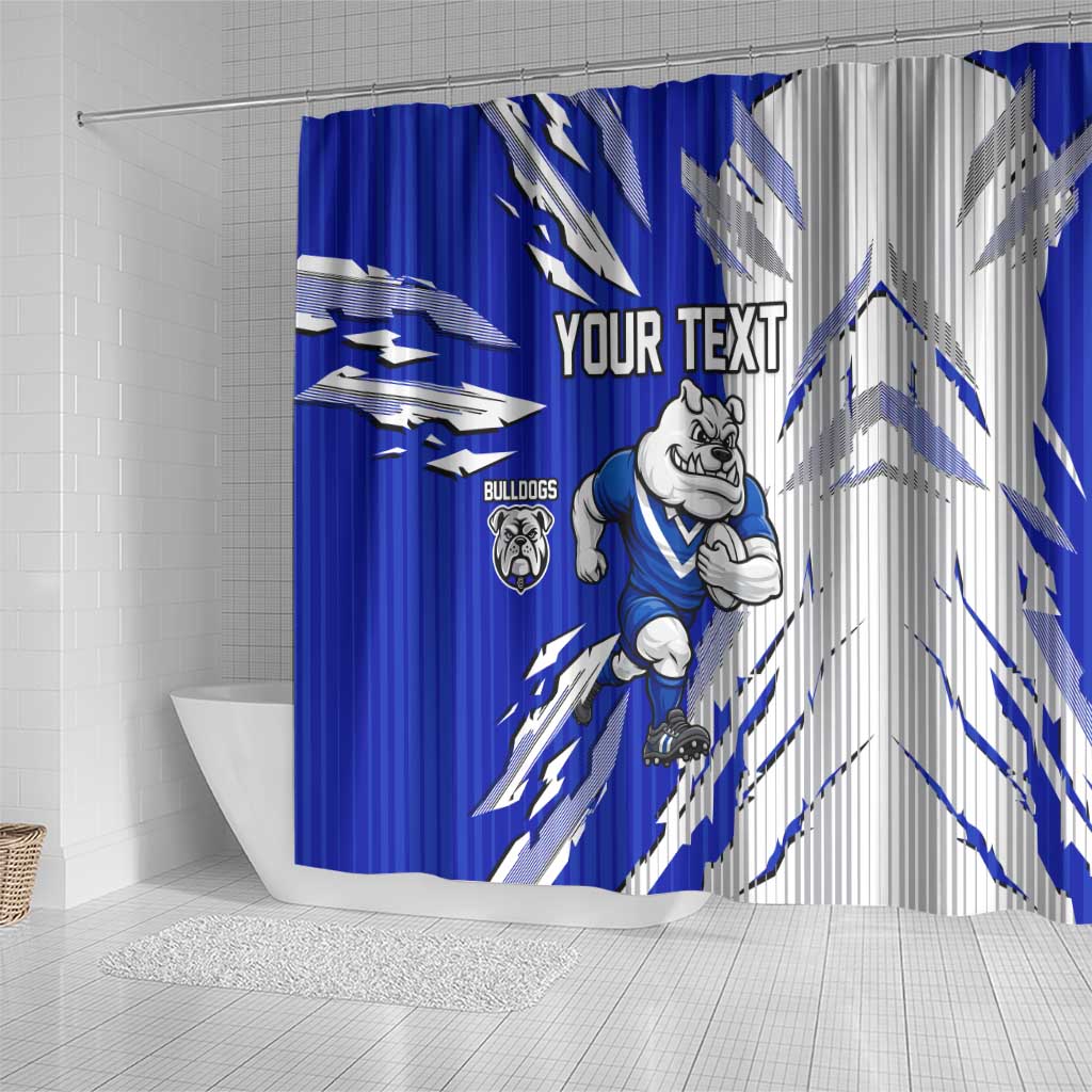 Personalized Canterbury Bulldogs Shower Curtain Dynamic Lightning Mascot Rugby Australia