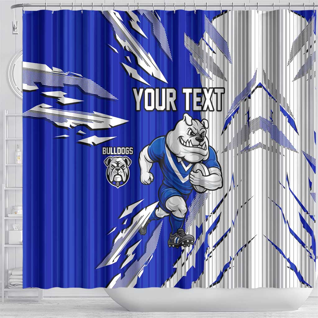 Personalized Canterbury Bulldogs Shower Curtain Dynamic Lightning Mascot Rugby Australia
