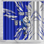 Personalized Canterbury Bulldogs Shower Curtain Dynamic Lightning Mascot Rugby Australia