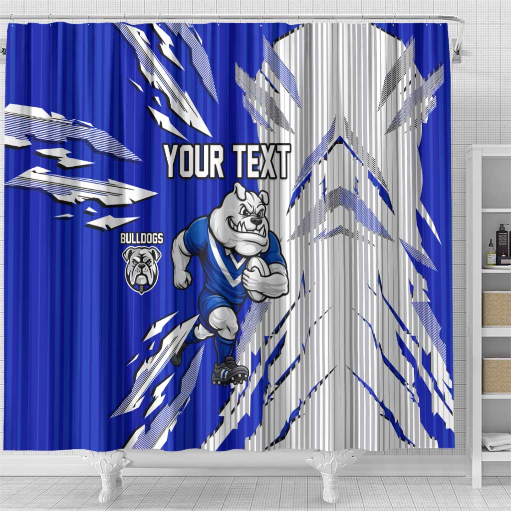 Personalized Canterbury Bulldogs Shower Curtain Dynamic Lightning Mascot Rugby Australia