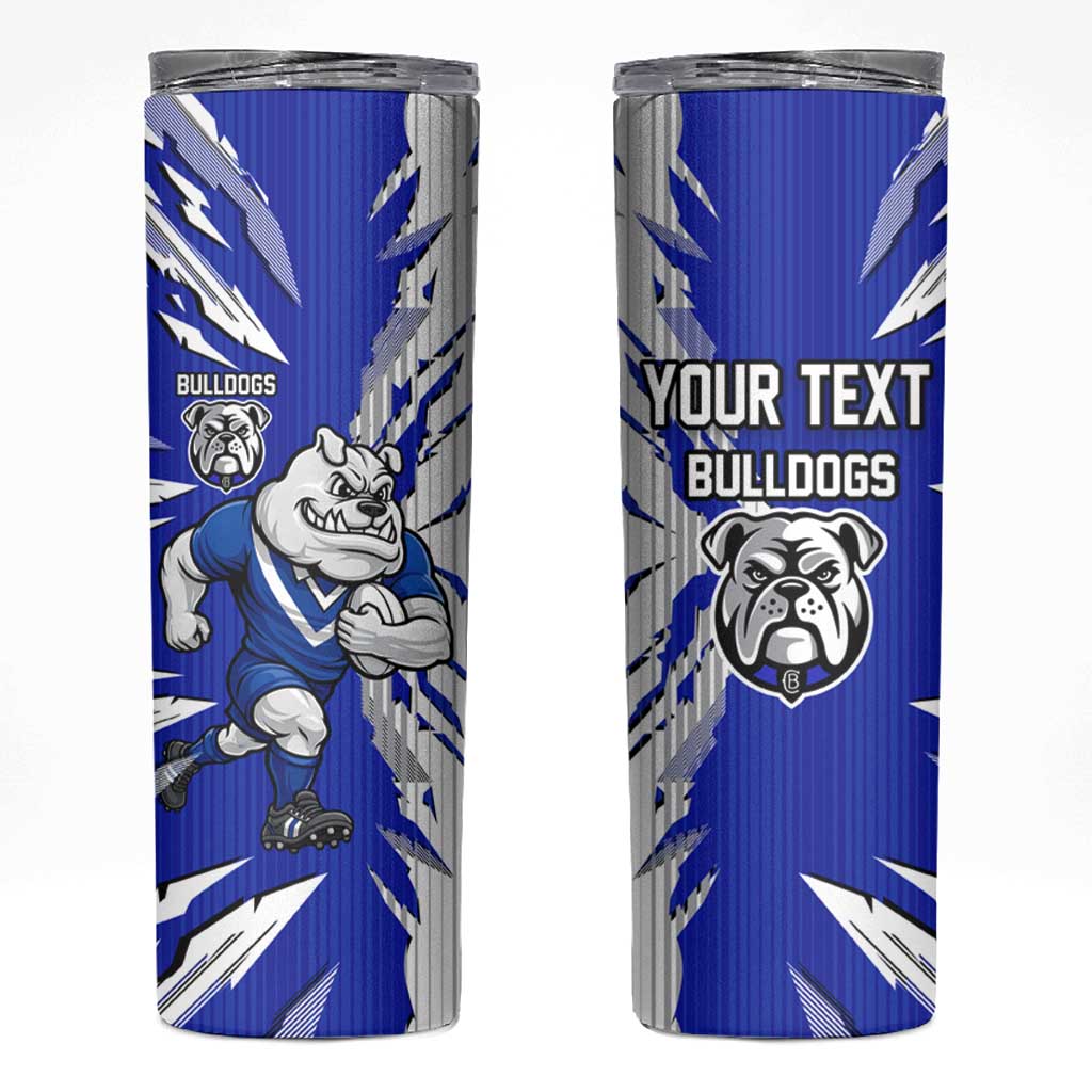 Personalized Canterbury Bulldogs Skinny Tumbler Dynamic Lightning Mascot Rugby Australia