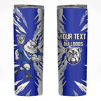 Personalized Canterbury Bulldogs Skinny Tumbler Dynamic Lightning Mascot Rugby Australia