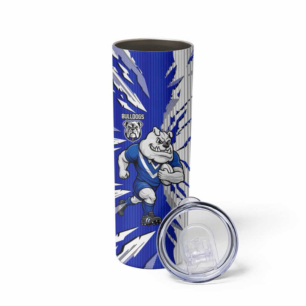 Personalized Canterbury Bulldogs Skinny Tumbler Dynamic Lightning Mascot Rugby Australia