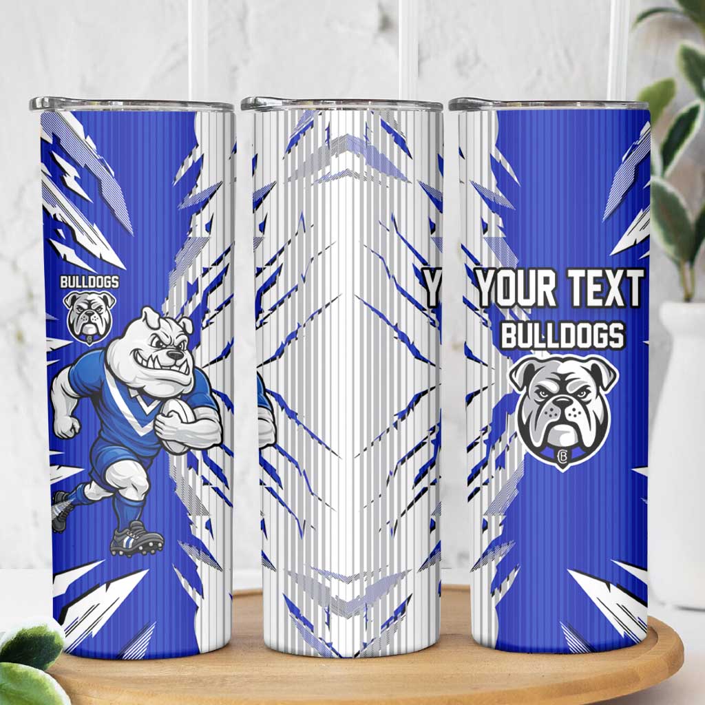 Personalized Canterbury Bulldogs Skinny Tumbler Dynamic Lightning Mascot Rugby Australia