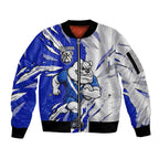 Personalized Canterbury Bulldogs Sleeve Zip Bomber Jacket Dynamic Lightning Mascot Rugby Australia