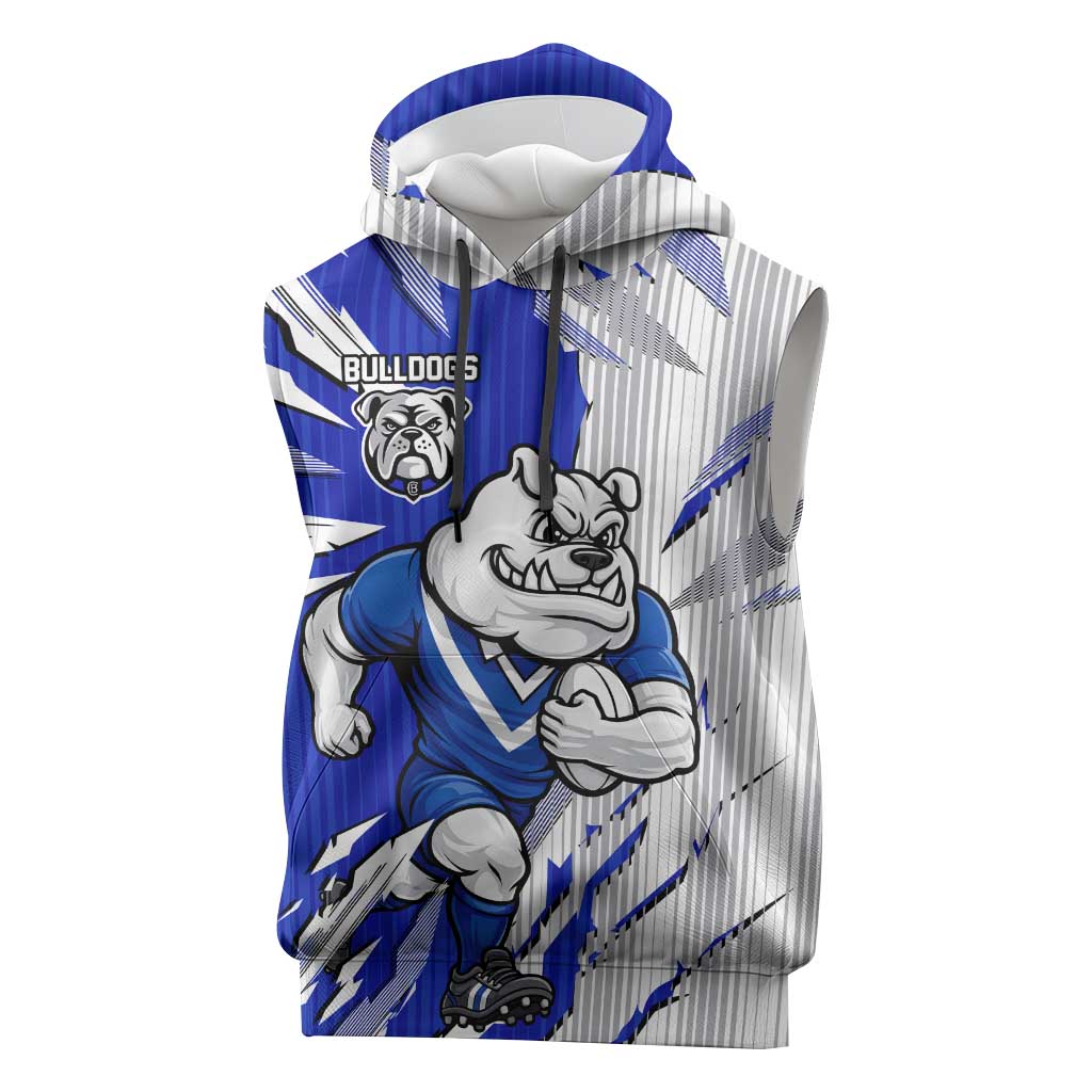 Personalized Canterbury Bulldogs Sleeveless Hoodie Dynamic Lightning Mascot Rugby Australia