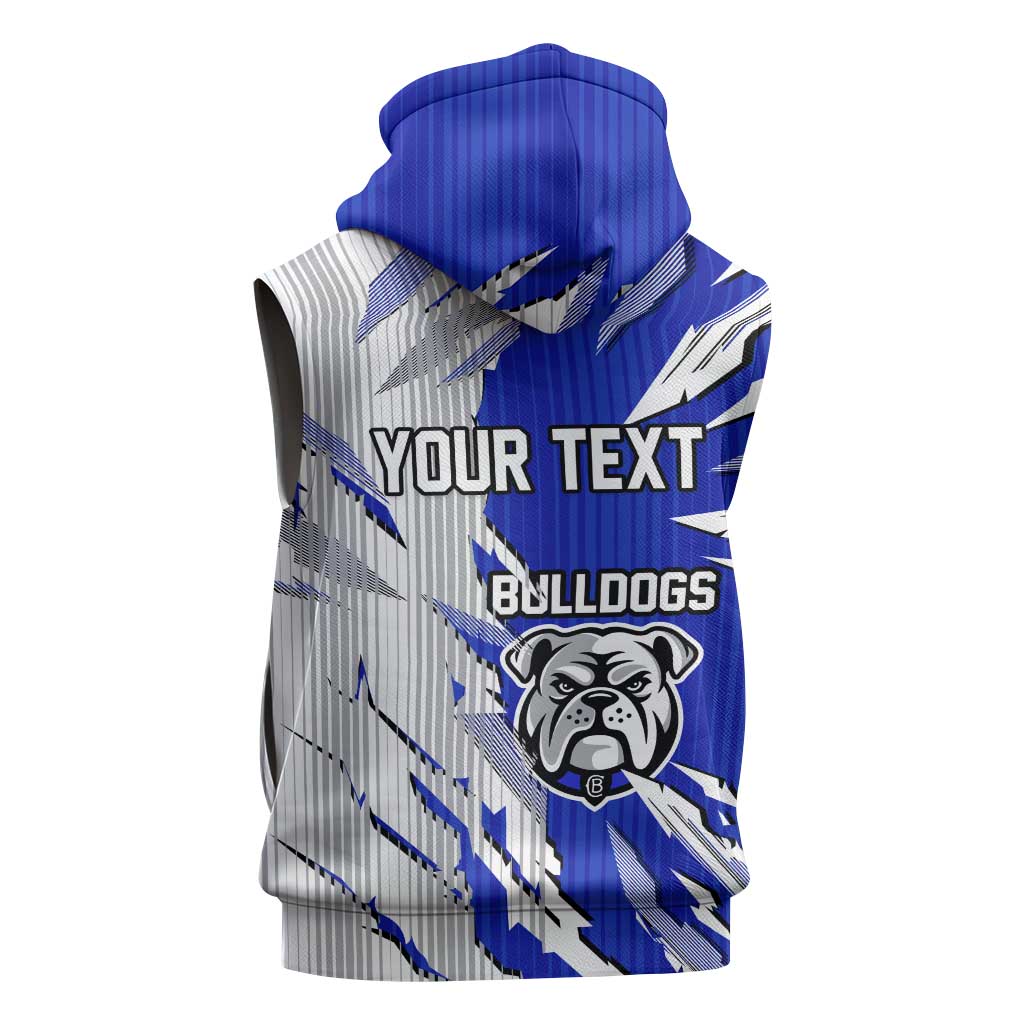 Personalized Canterbury Bulldogs Sleeveless Hoodie Dynamic Lightning Mascot Rugby Australia