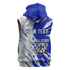 Personalized Canterbury Bulldogs Sleeveless Hoodie Dynamic Lightning Mascot Rugby Australia