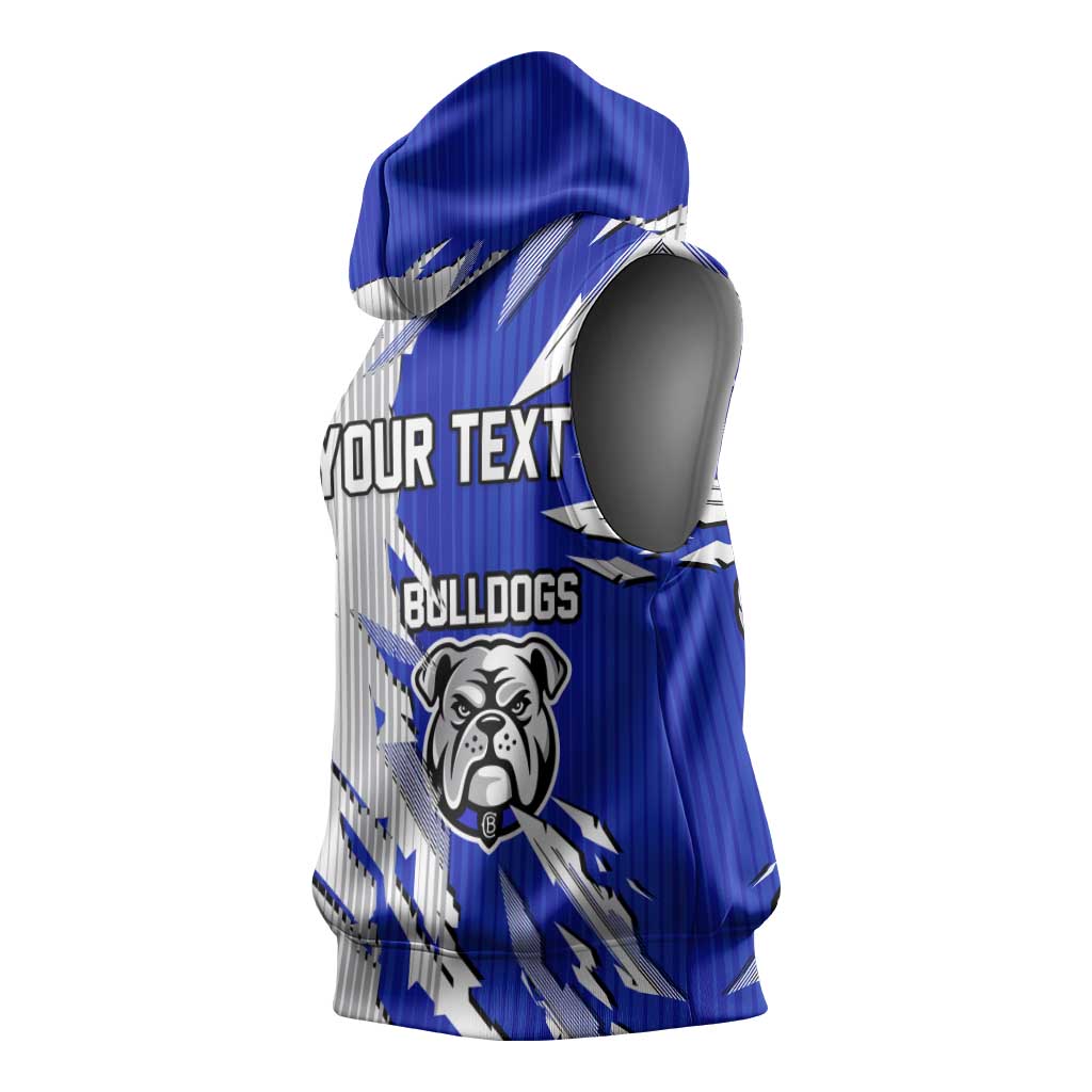 Personalized Canterbury Bulldogs Sleeveless Hoodie Dynamic Lightning Mascot Rugby Australia
