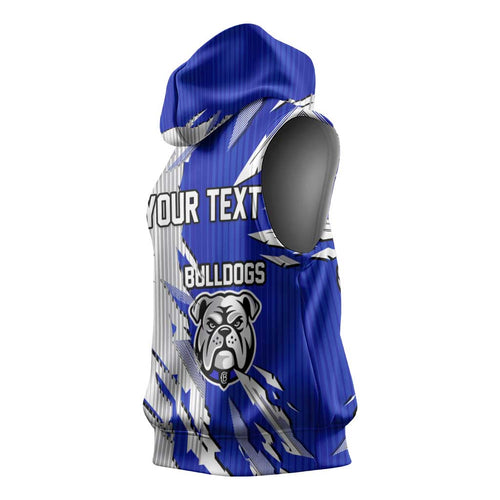 Personalized Canterbury Bulldogs Sleeveless Hoodie Dynamic Lightning Mascot Rugby Australia