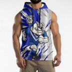 Personalized Canterbury Bulldogs Sleeveless Hoodie Dynamic Lightning Mascot Rugby Australia