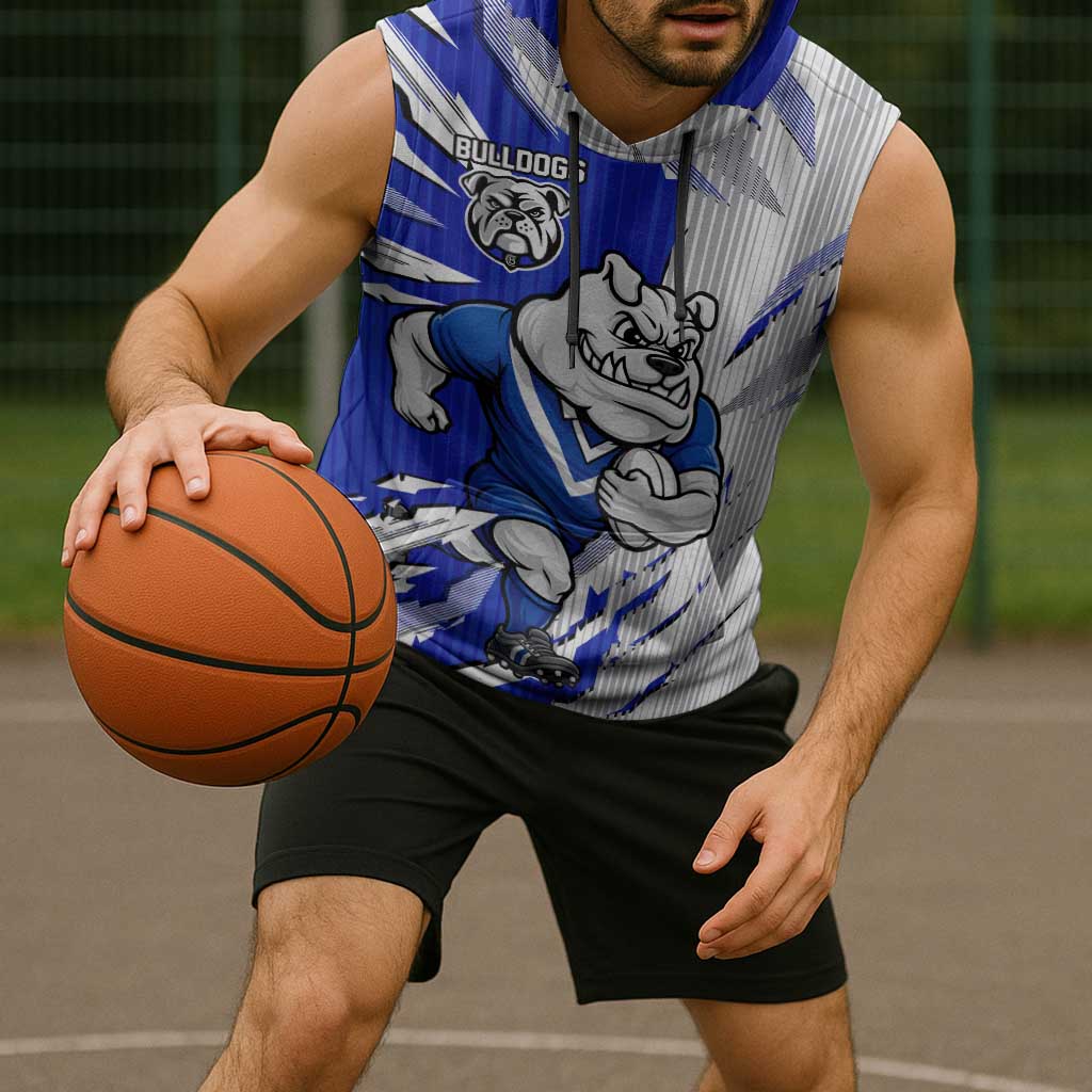 Personalized Canterbury Bulldogs Sleeveless Hoodie Dynamic Lightning Mascot Rugby Australia