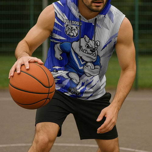 Personalized Canterbury Bulldogs Sleeveless Hoodie Dynamic Lightning Mascot Rugby Australia