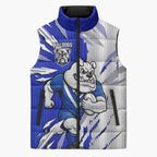 Personalized Canterbury Bulldogs Sleeveless Puffer Jacket Dynamic Lightning Mascot Rugby Australia