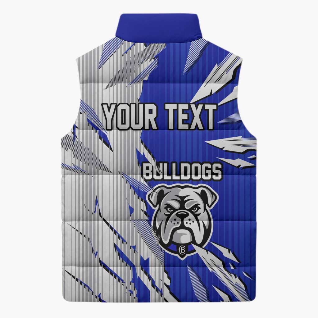 Personalized Canterbury Bulldogs Sleeveless Puffer Jacket Dynamic Lightning Mascot Rugby Australia