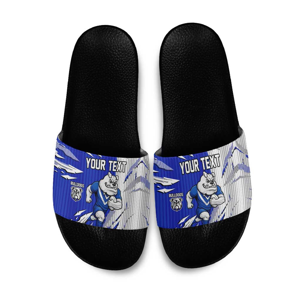 Personalized Canterbury Bulldogs Slide Sandals Dynamic Lightning Mascot Rugby Australia