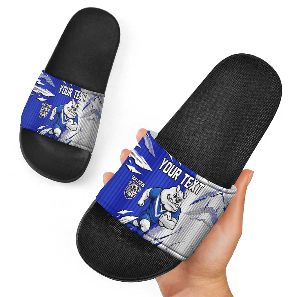 Personalized Canterbury Bulldogs Slide Sandals Dynamic Lightning Mascot Rugby Australia
