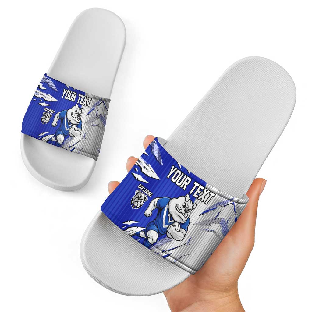 Personalized Canterbury Bulldogs Slide Sandals Dynamic Lightning Mascot Rugby Australia