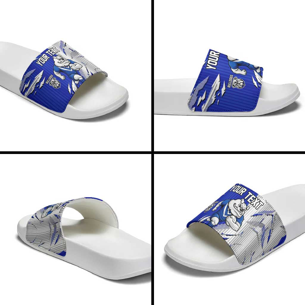 Personalized Canterbury Bulldogs Slide Sandals Dynamic Lightning Mascot Rugby Australia