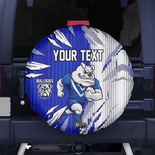 Personalized Canterbury Bulldogs Spare Tire Cover Dynamic Lightning Mascot Rugby Australia