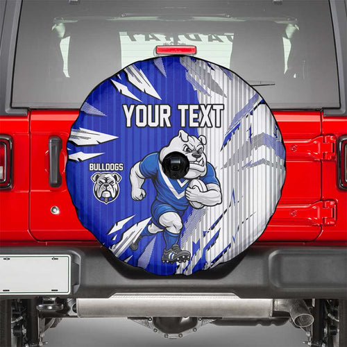 Personalized Canterbury Bulldogs Spare Tire Cover Dynamic Lightning Mascot Rugby Australia