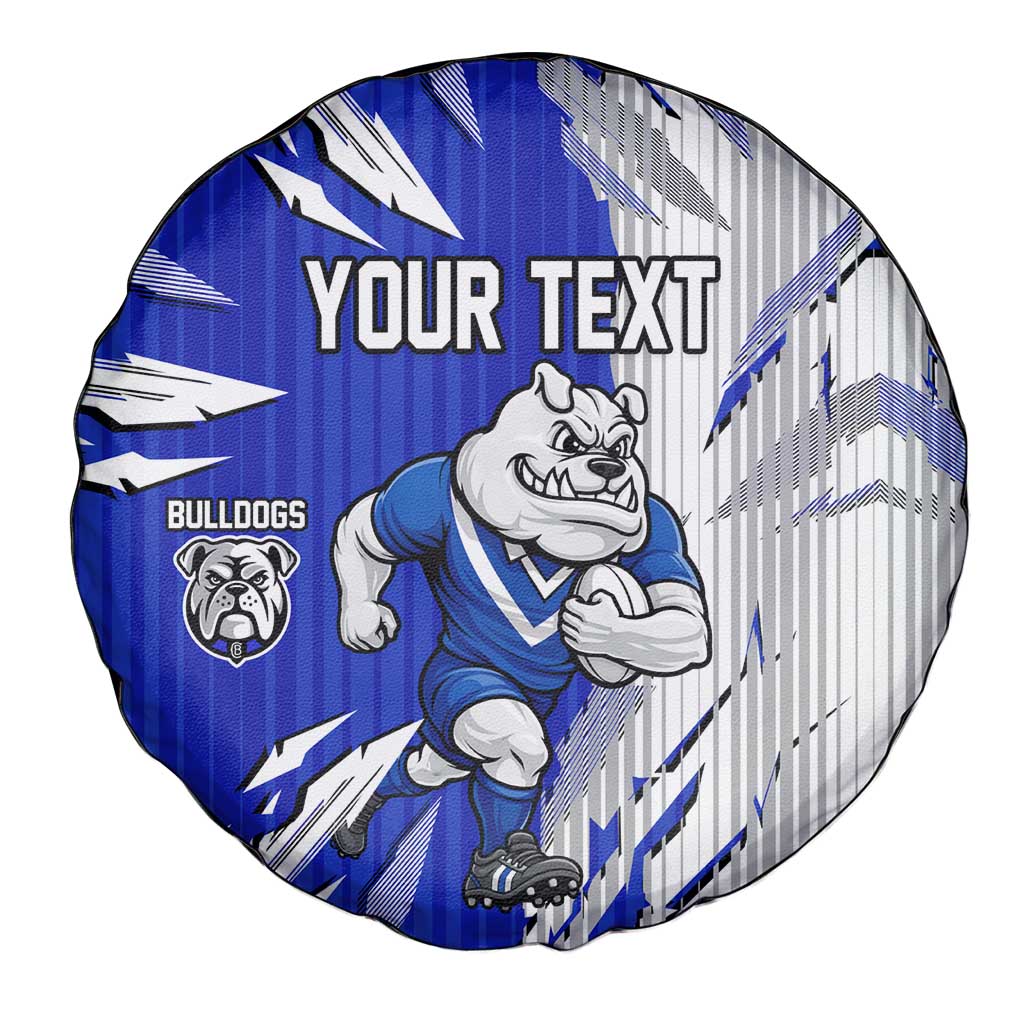 Personalized Canterbury Bulldogs Spare Tire Cover Dynamic Lightning Mascot Rugby Australia