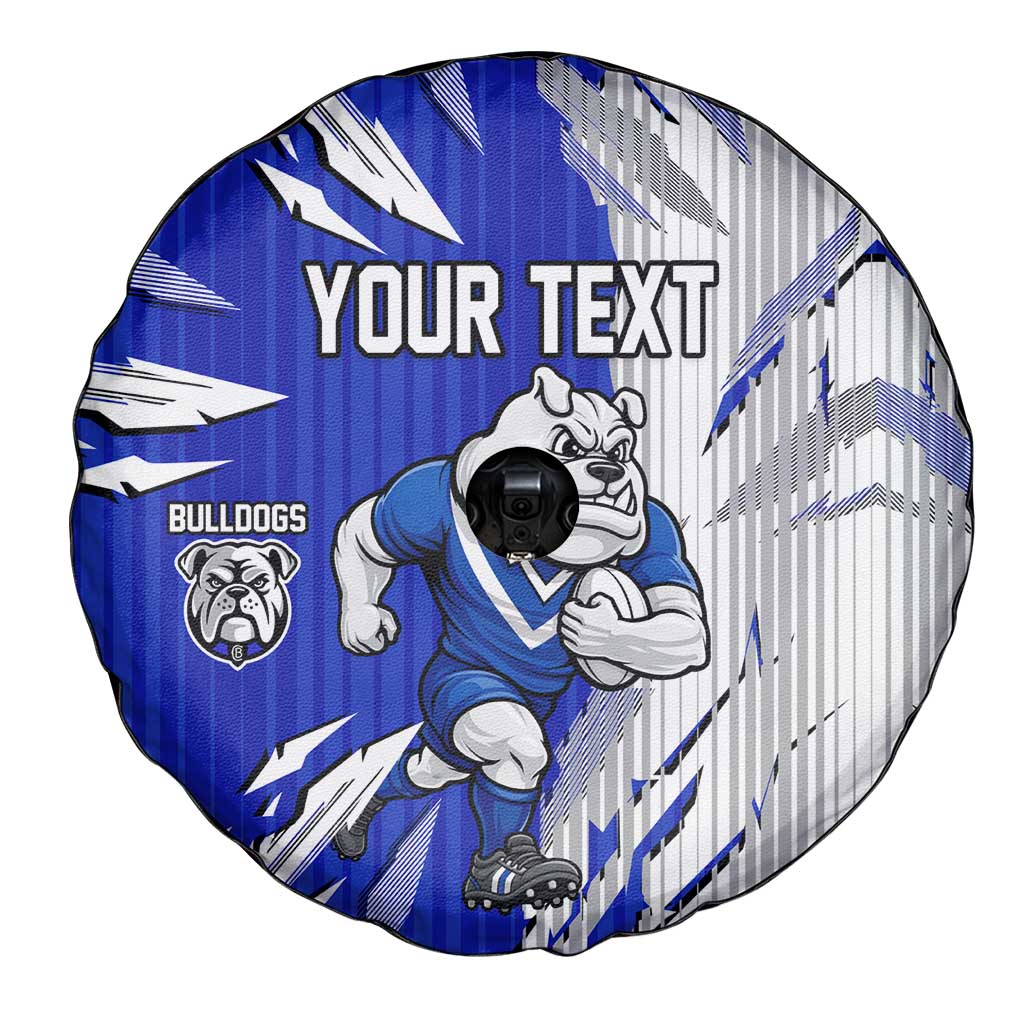Personalized Canterbury Bulldogs Spare Tire Cover Dynamic Lightning Mascot Rugby Australia
