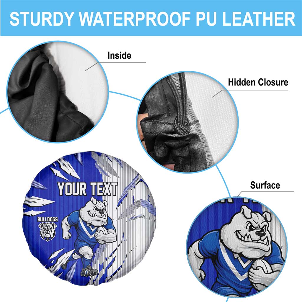 Personalized Canterbury Bulldogs Spare Tire Cover Dynamic Lightning Mascot Rugby Australia
