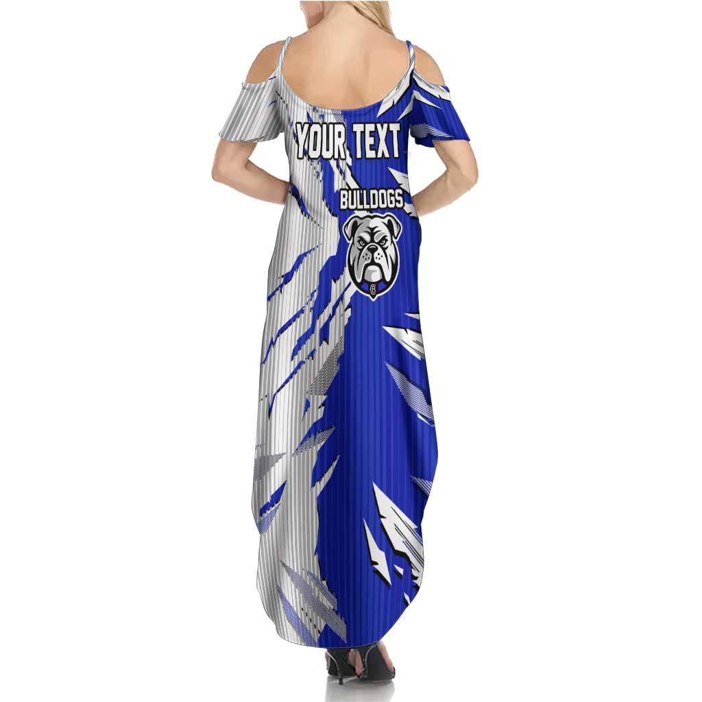 Personalized Canterbury Bulldogs Summer Maxi Dress Dynamic Lightning Mascot Rugby Australia