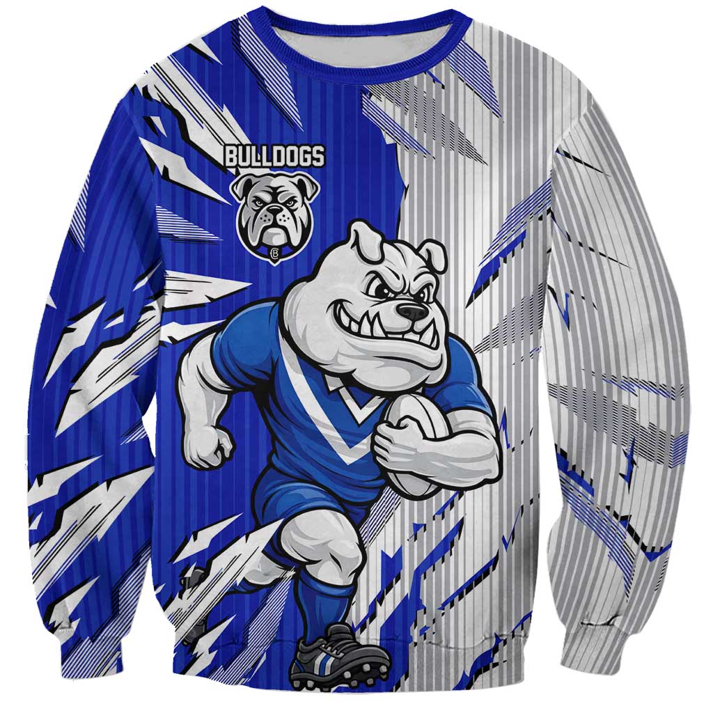 Personalized Canterbury Bulldogs Sweatshirt Dynamic Lightning Mascot Rugby Australia