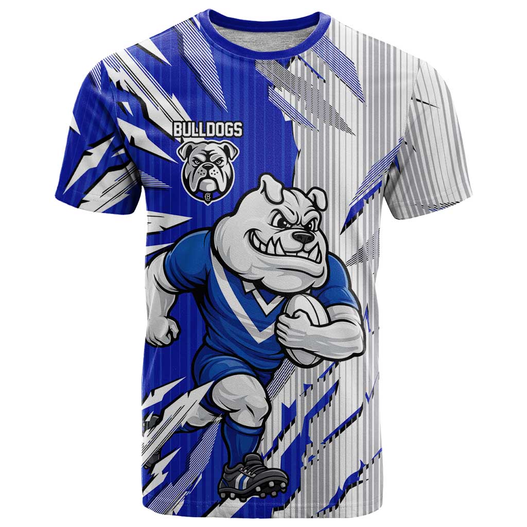 Personalized Canterbury Bulldogs T Shirt Dynamic Lightning Mascot Rugby Australia