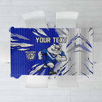 Personalized Canterbury Bulldogs Tablecloth Dynamic Lightning Mascot Rugby Australia