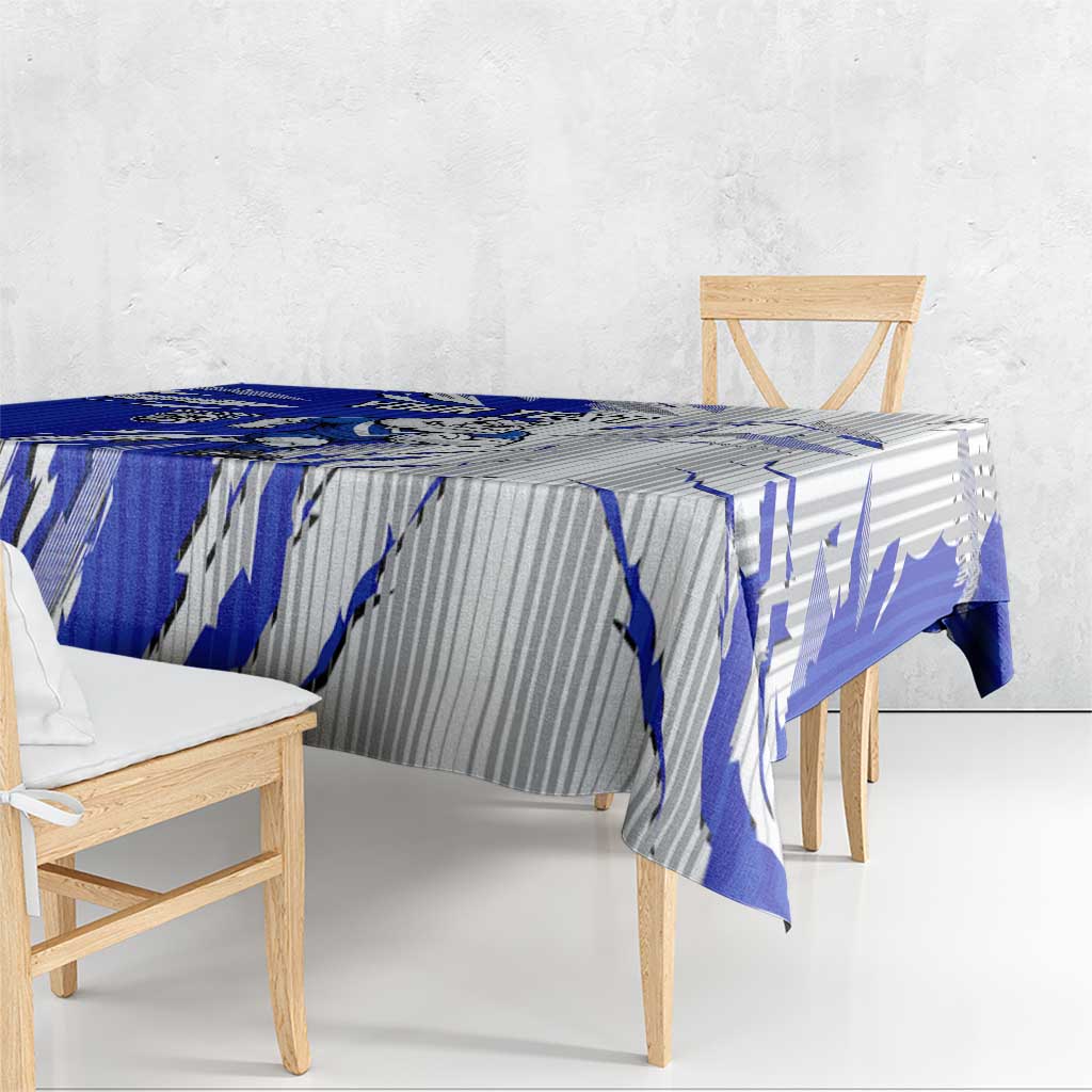 Personalized Canterbury Bulldogs Tablecloth Dynamic Lightning Mascot Rugby Australia