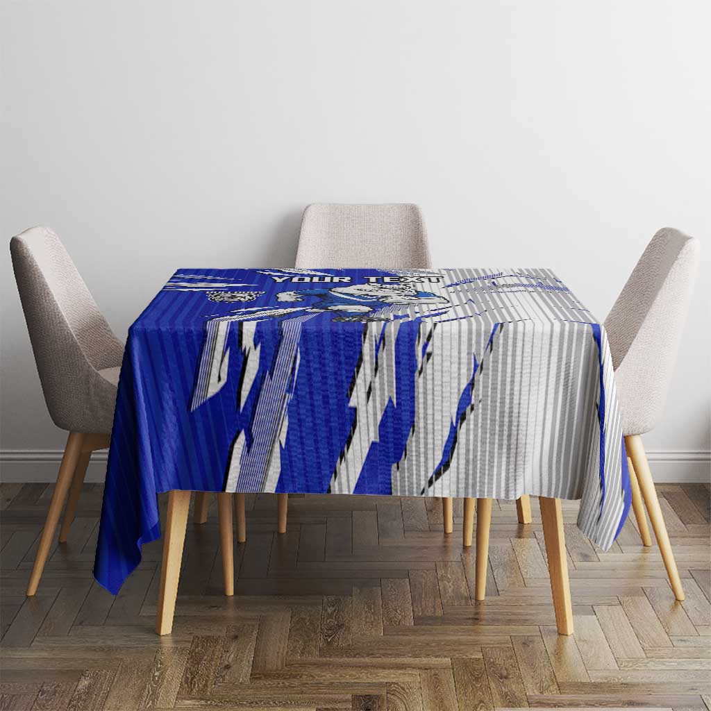 Personalized Canterbury Bulldogs Tablecloth Dynamic Lightning Mascot Rugby Australia