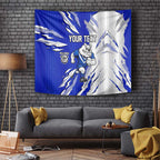 Personalized Canterbury Bulldogs Tapestry Dynamic Lightning Mascot Rugby Australia