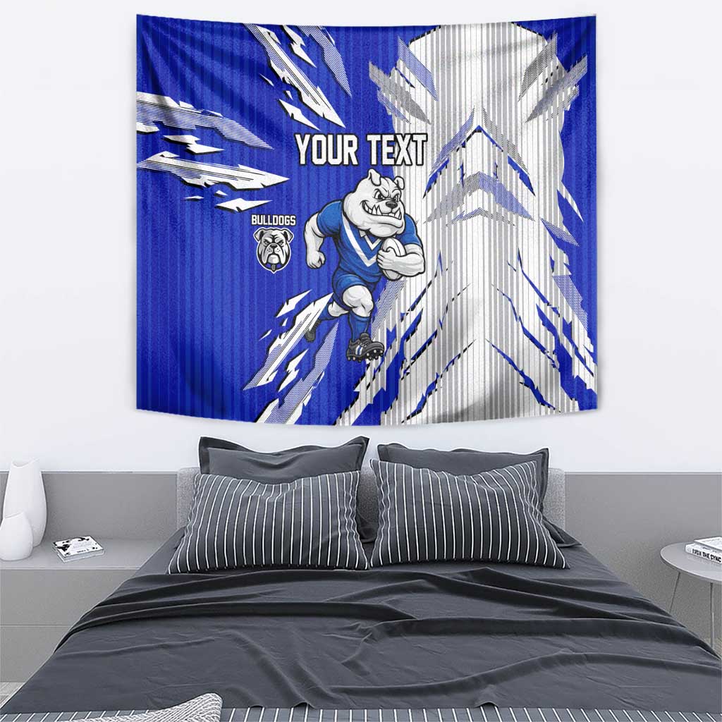 Personalized Canterbury Bulldogs Tapestry Dynamic Lightning Mascot Rugby Australia