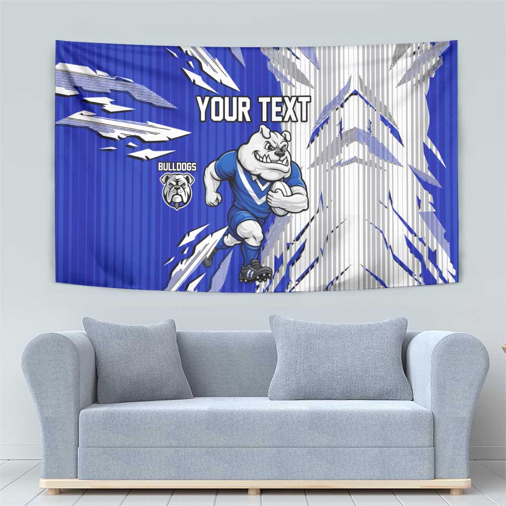 Personalized Canterbury Bulldogs Tapestry Dynamic Lightning Mascot Rugby Australia