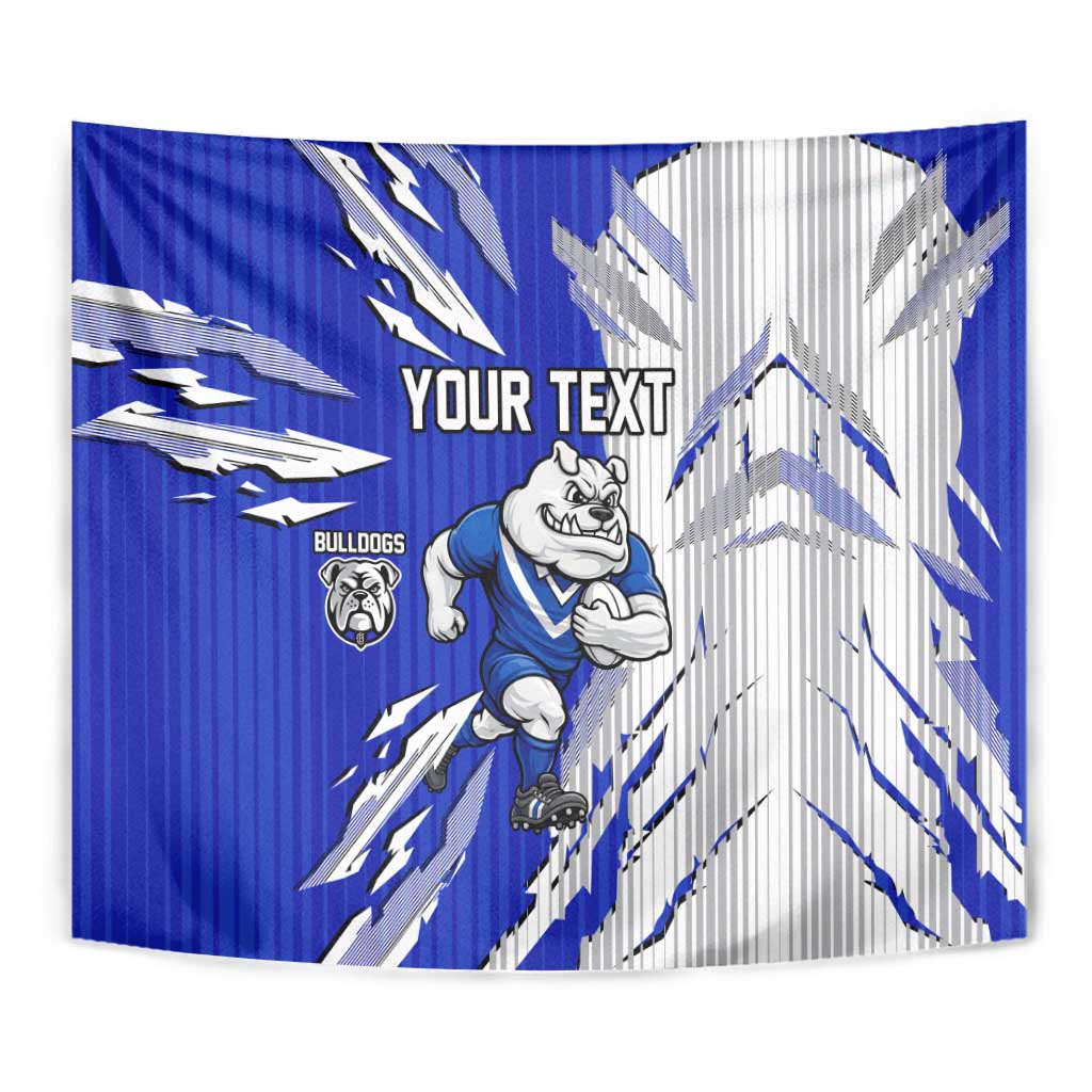 Personalized Canterbury Bulldogs Tapestry Dynamic Lightning Mascot Rugby Australia