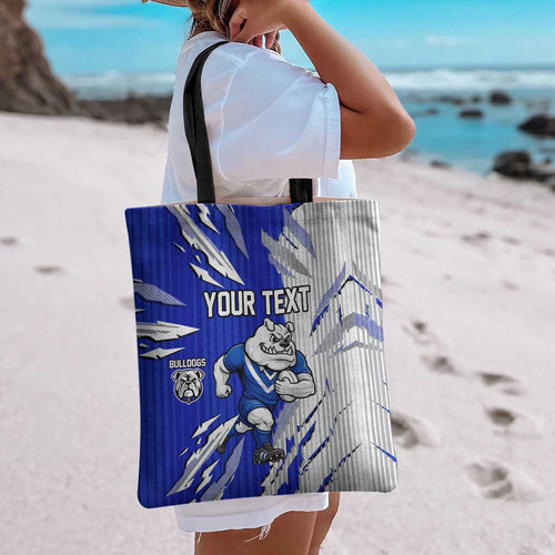 Personalized Canterbury Bulldogs Tote Bag Dynamic Lightning Mascot Rugby Australia