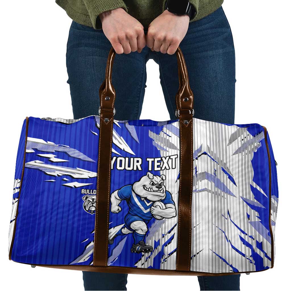 Personalized Canterbury Bulldogs Travel Bag Dynamic Lightning Mascot Rugby Australia