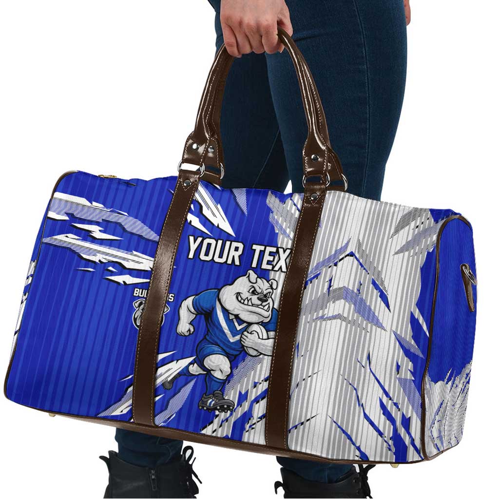 Personalized Canterbury Bulldogs Travel Bag Dynamic Lightning Mascot Rugby Australia