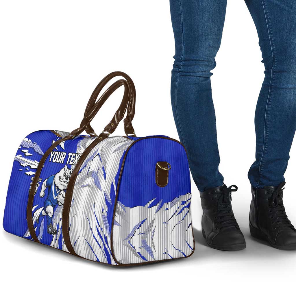 Personalized Canterbury Bulldogs Travel Bag Dynamic Lightning Mascot Rugby Australia