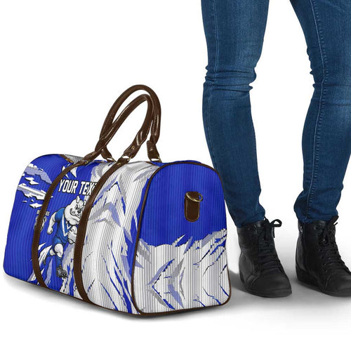 Personalized Canterbury Bulldogs Travel Bag Dynamic Lightning Mascot Rugby Australia