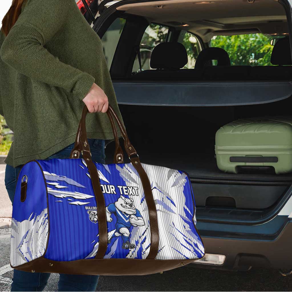 Personalized Canterbury Bulldogs Travel Bag Dynamic Lightning Mascot Rugby Australia