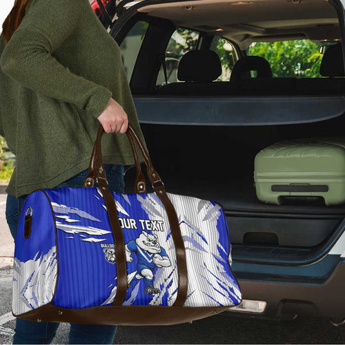 Personalized Canterbury Bulldogs Travel Bag Dynamic Lightning Mascot Rugby Australia