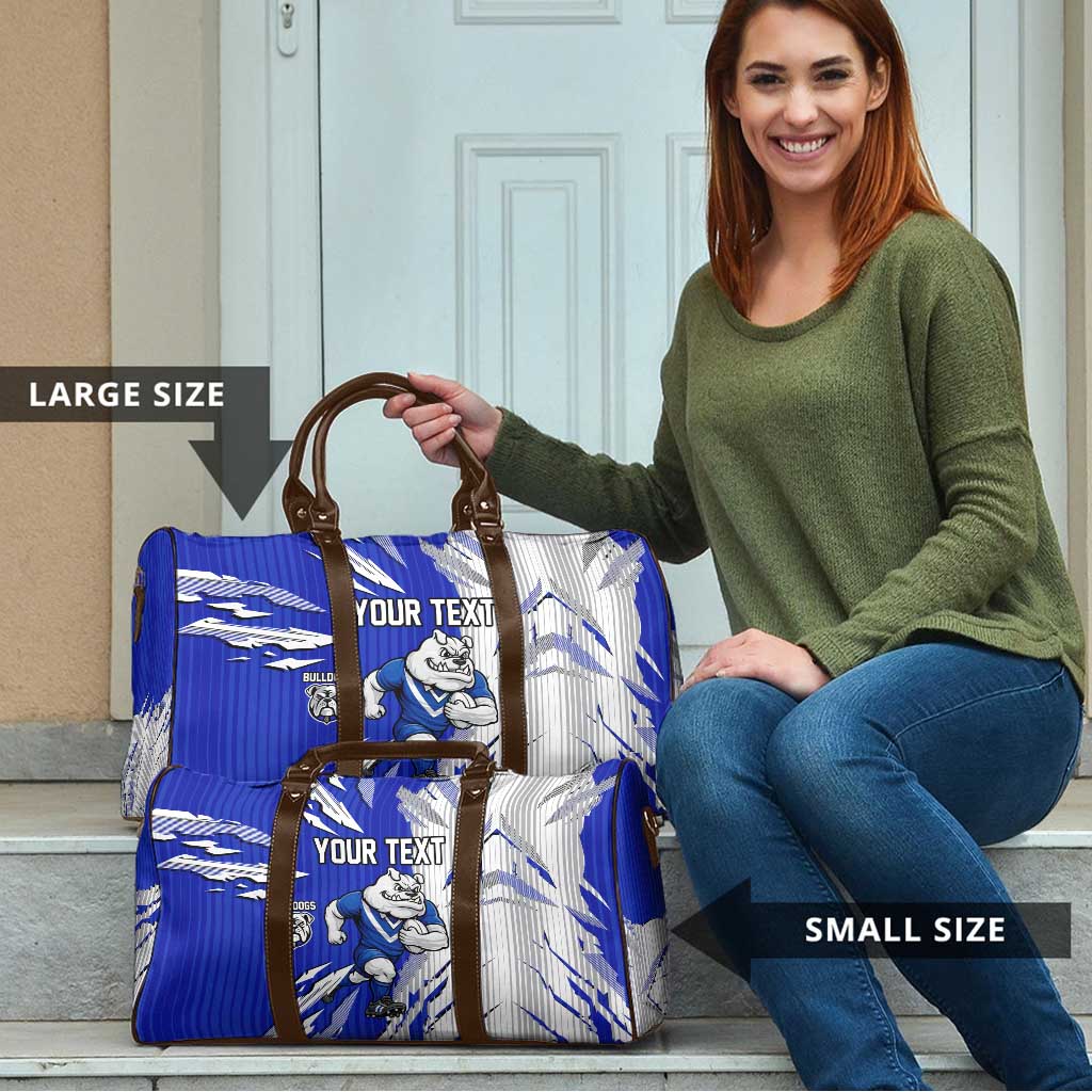 Personalized Canterbury Bulldogs Travel Bag Dynamic Lightning Mascot Rugby Australia