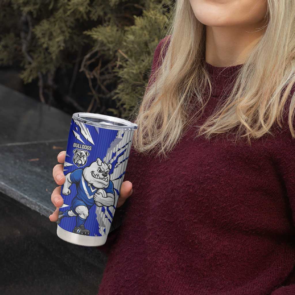 Personalized Canterbury Bulldogs Tumbler Cup Dynamic Lightning Mascot Rugby Australia