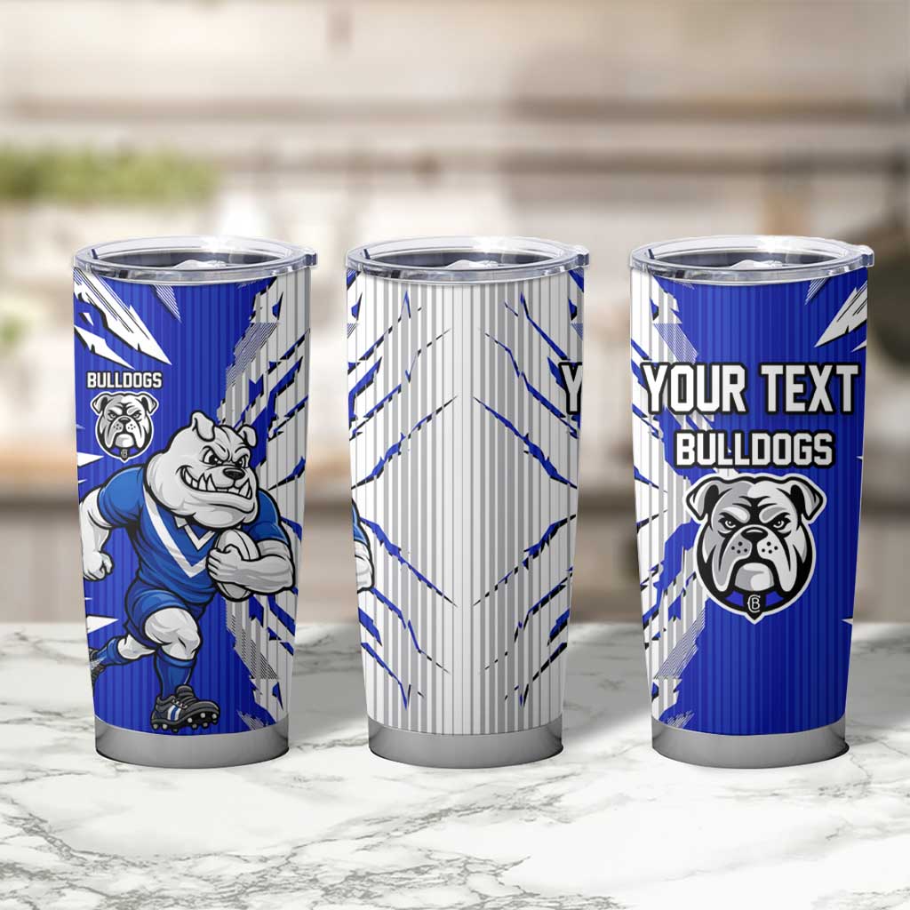 Personalized Canterbury Bulldogs Tumbler Cup Dynamic Lightning Mascot Rugby Australia