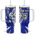 Personalized Canterbury Bulldogs Tumbler With Handle Dynamic Lightning Mascot Rugby Australia