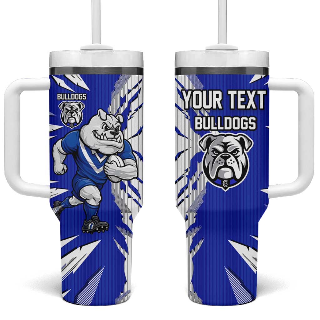 Personalized Canterbury Bulldogs Tumbler With Handle Dynamic Lightning Mascot Rugby Australia